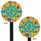 African Safari Black Plastic 5.5" Stir Stick - Double Sided - Round - Front & Back