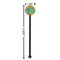 African Safari Black Plastic 5.5" Stir Stick - Round - Dimensions