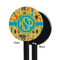 African Safari Black Plastic 5.5" Stir Stick - Single Sided - Round - Front & Back