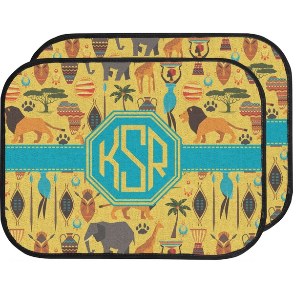 Custom African Safari Car Floor Mats (Back Seat) (Personalized)