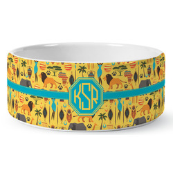 African Safari Ceramic Dog Bowl - Large (Personalized)