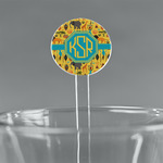 African Safari 7" Round Plastic Stir Sticks - Clear (Personalized)