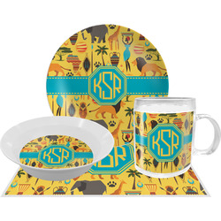 African Safari Dinner Set - Single 4 Pc Setting w/ Monograms