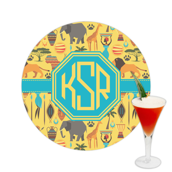 Custom African Safari Printed Drink Topper -  2.5" (Personalized)