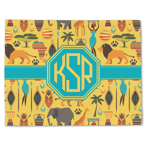 Custom African Safari Single-Sided Linen Placemat - Single w/ Monogram