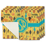 African Safari Single-Sided Linen Placemat - Set of 4 w/ Monogram