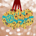 African Safari Metal Ornaments - Double Sided w/ Monogram