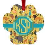 African Safari Metal Paw Ornament - Double Sided w/ Monogram