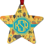 African Safari Metal Star Ornament - Double Sided w/ Monogram