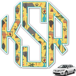 African Safari Monogram Car Decal (Personalized)