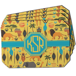 African Safari Dining Table Mat - Octagon w/ Monogram