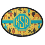 African Safari Iron On Oval Patch w/ Monogram