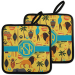 African Safari Pot Holders - Set of 2 w/ Monogram