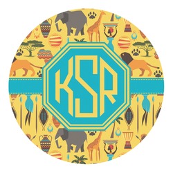 African Safari Round Decal - XLarge (Personalized)