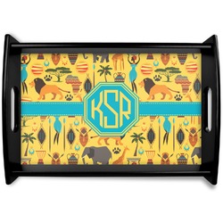 African Safari Black Wooden Tray - Small (Personalized)