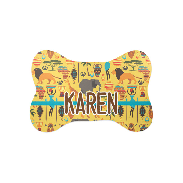 Custom African Safari Bone Shaped Dog Food Mat (Small) (Personalized)