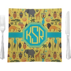 African Safari Glass Square Lunch / Dinner Plate 9.5" (Personalized)