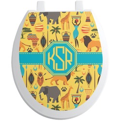 African Safari Toilet Seat Decal - Round (Personalized)