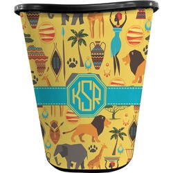 African Safari Waste Basket - Double Sided (Black) (Personalized)