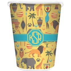 African Safari Waste Basket - Double Sided (White) (Personalized)