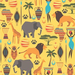 African Safari Wallpaper & Surface Covering (Water Activated 24"x 24" Sample)
