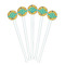 African Safari White Plastic 7" Stir Stick - Round - Fan View