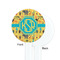 African Safari White Plastic 7" Stir Stick - Single Sided - Round - Front & Back