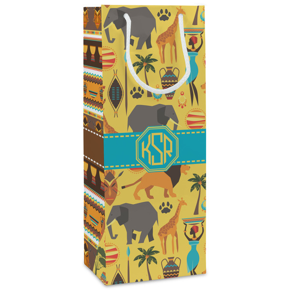 Custom African Safari Wine Gift Bags - Matte (Personalized)