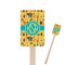 African Safari Wooden 6.25" Stir Stick - Rectangular - Closeup