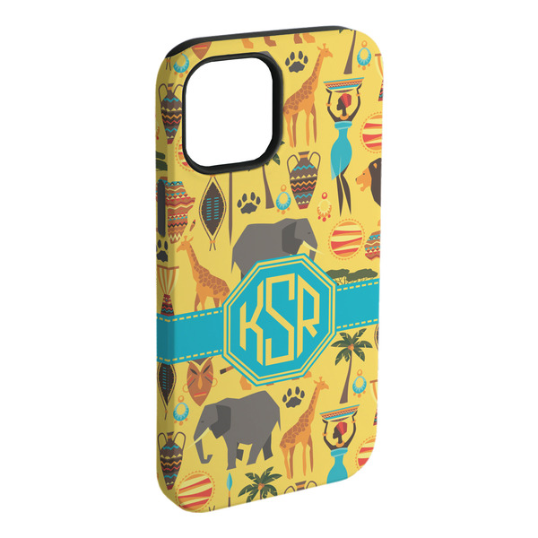 Custom African Safari iPhone Case - Rubber Lined - iPhone 15 Plus (Personalized)