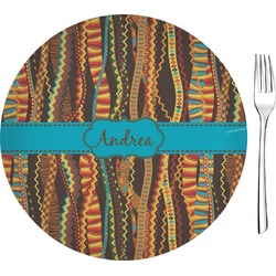 Tribal Ribbons 8" Glass Appetizer / Dessert Plates - Single or Set (Personalized)