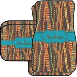 Tribal Ribbons Car Floor Mats Set - 2 Front & 2 Back (Personalized)