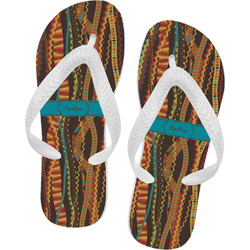 Tribal Ribbons Flip Flops - Large (Personalized)