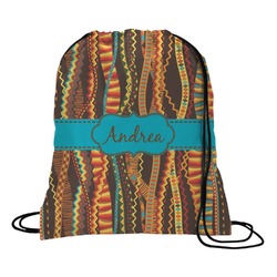 Tribal Ribbons Drawstring Backpack - Large (Personalized)