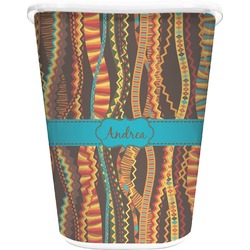 Tribal Ribbons Waste Basket - Double Sided (White) (Personalized)