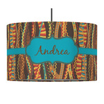 Tribal Ribbons 12" Drum Pendant Lamp - Fabric (Personalized)