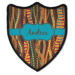 Tribal Ribbons Iron On Shield Patch B w/ Name or Text