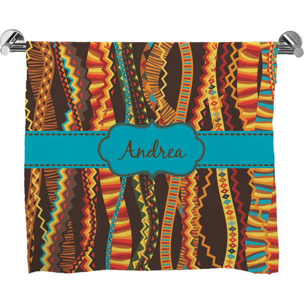 Custom Tribal Ribbons Bath Towel (Personalized)