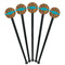 Tribal Ribbons Black Plastic 7" Stir Stick - Round - Fan View