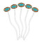 Tribal Ribbons Clear Plastic 7" Stir Stick - Oval - Fan