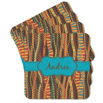 Tribal Ribbons Cork Coaster - Set of 4 w/ Name or Text