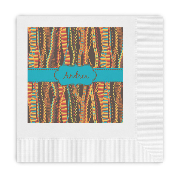 Custom Tribal Ribbons Embossed Decorative Napkins (Personalized)