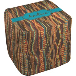 Tribal Ribbons Cube Pouf Ottoman - 13" (Personalized)