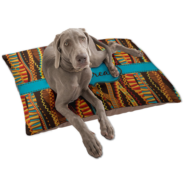 Custom Tribal Ribbons Dog Bed - Large w/ Name or Text