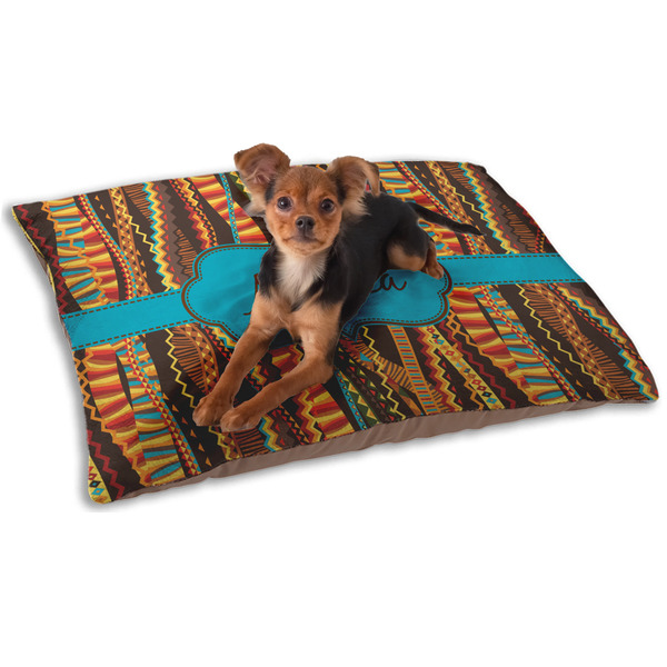 Custom Tribal Ribbons Dog Bed - Small w/ Name or Text