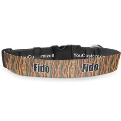 Tribal Ribbons Deluxe Dog Collar - Double Extra Large (20.5" to 35") (Personalized)