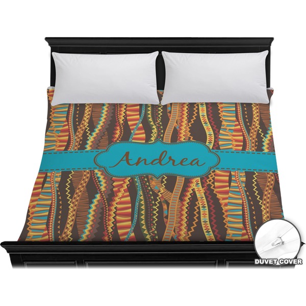 Custom Tribal Ribbons Duvet Cover - King (Personalized)