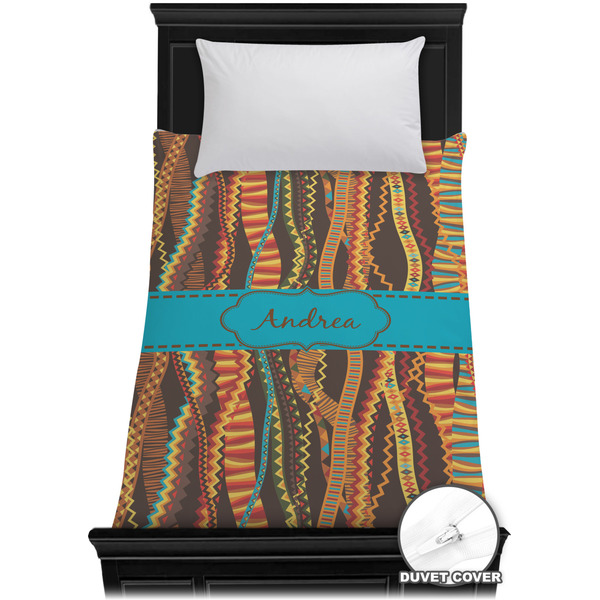 Custom Tribal Ribbons Duvet Cover - Twin XL (Personalized)