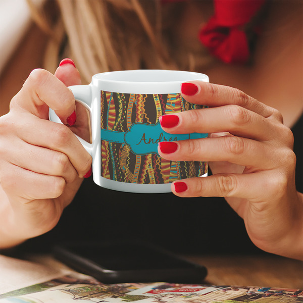 Custom Tribal Ribbons Double Shot Espresso Cup - Single (Personalized)