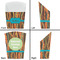 Tribal Ribbons French Fry Favor Box - Front & Back View